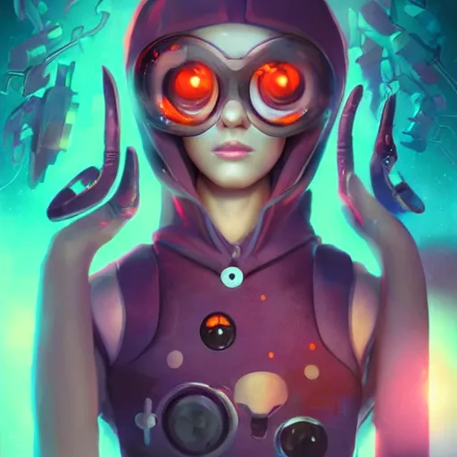 Image similar to lofi biopunk pokemon portrait, Pixar style, digital art, render, by Tristan Eaton Stanley Artgerm and Tom Bagshaw.