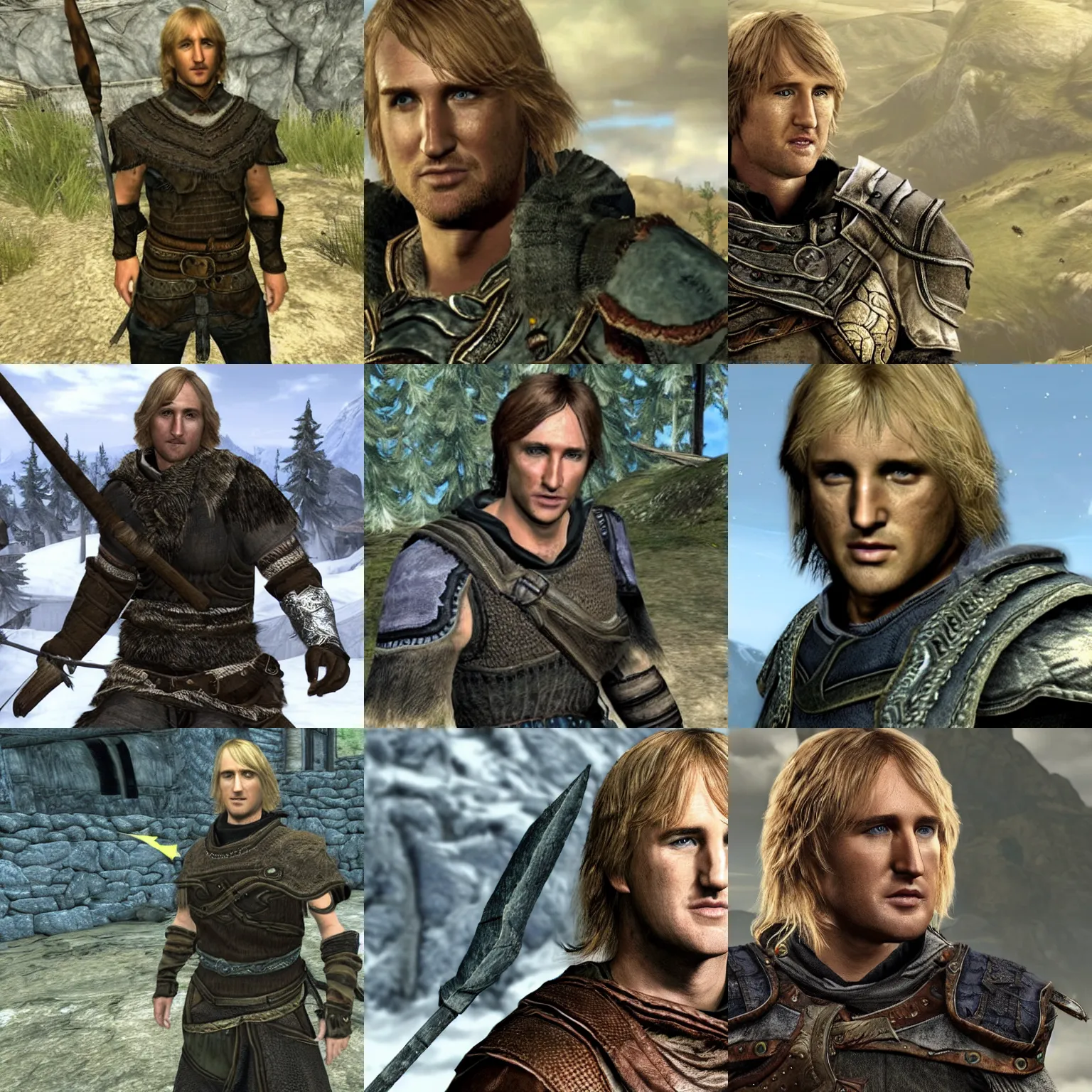 Prompt: owen wilson in skyrim