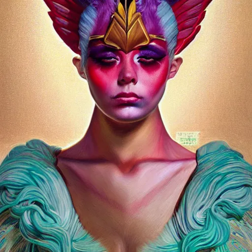 Prompt: she - ra, portrait face, colorful, frantisek kupka, intricate, miles johnston, kuroda seiki, cynical realism, ozabu, john william godward, painterly, yoshitaka amano, moebius, miles johnston, louise zhang, james jean, mark ryden lowbrow pop surrealism art style