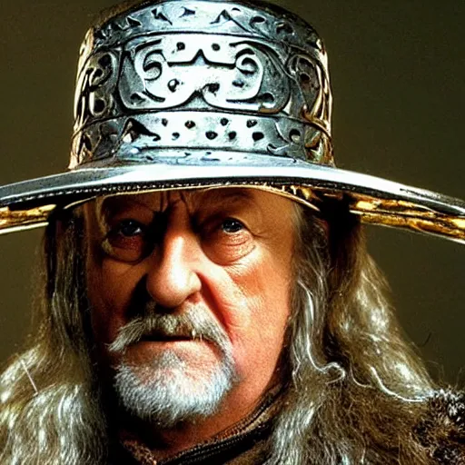 Image similar to theoden king of rohan wearing sombrero