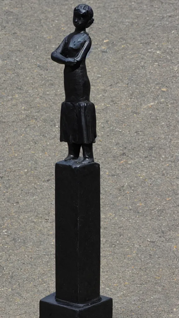 Prompt: a black glass statue