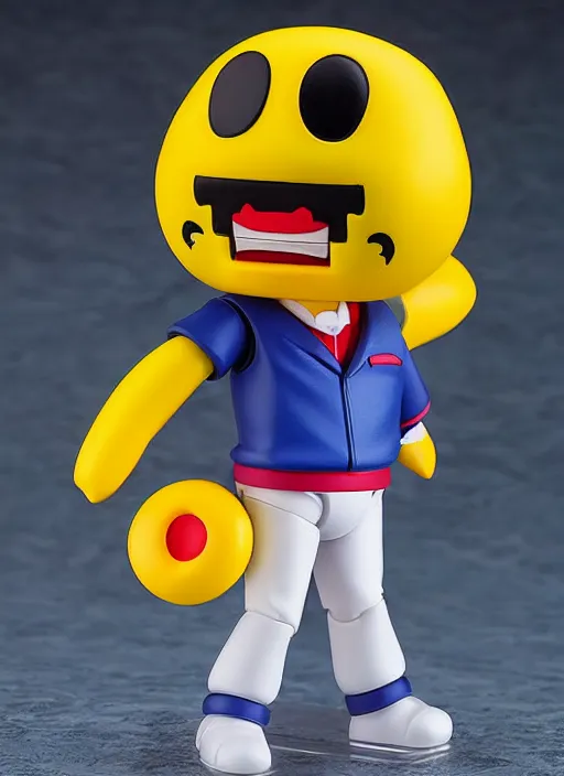 Prompt: pac - man, an anime nendoroid of pac - man figurine, realistic face, detailed product photo