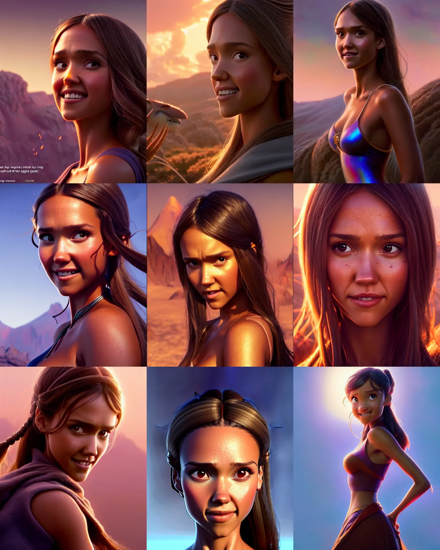 Prompt: weta disney pixar movie still portrait photo of jessica alba : : as red bull girl by pixar : : by weta, greg rutkowski, wlop, ilya kuvshinov, rossdraws, artgerm, marvel, maxim magazine cover, rave otufit, unreal engine, sweaty, iridescent, bright morning, anime, liosh, mucha : :