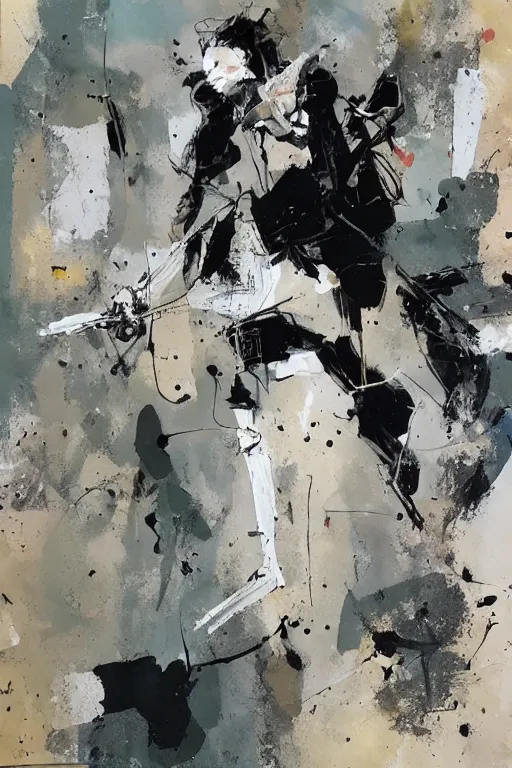 Image similar to Mixed media painting by Ashley Wood