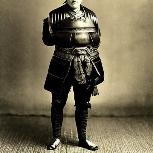 Prompt: “Boris Johnson in full samurai armour, 1900’s photo”