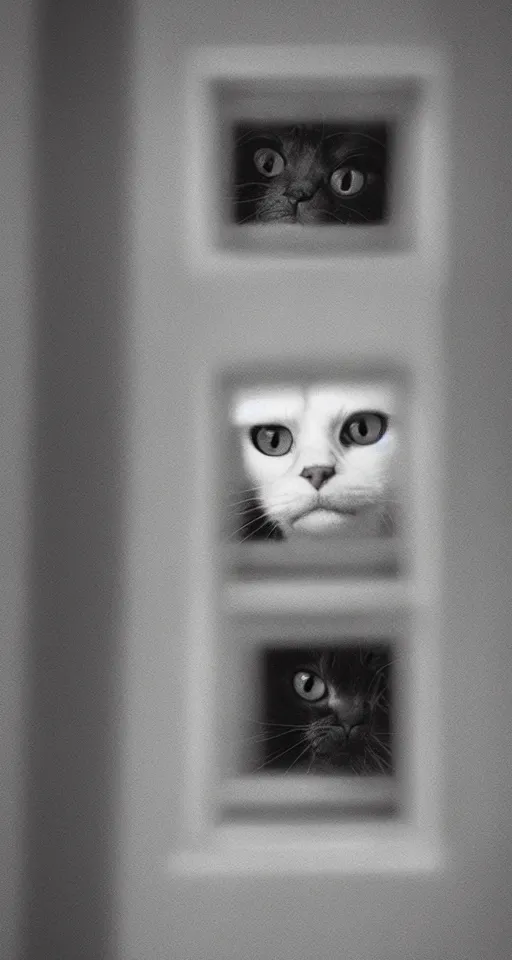 Image similar to cat watching a martian landscape from inside a window, photo