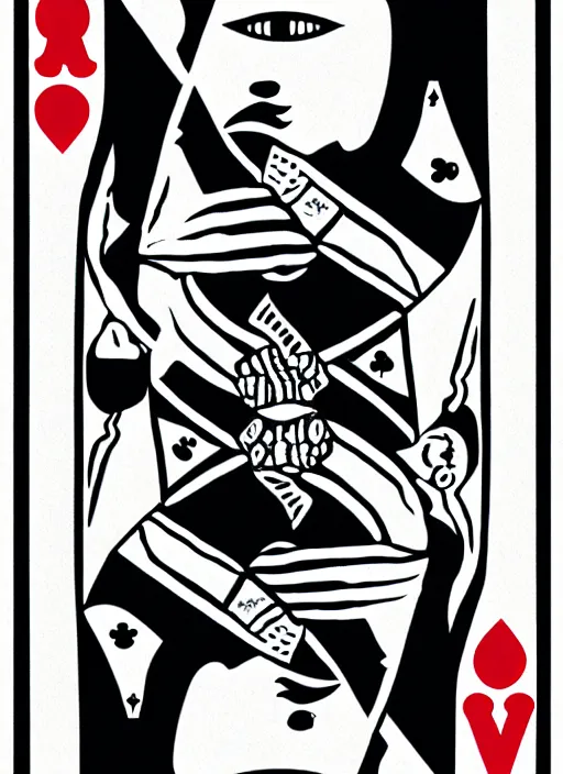 Image similar to queen of spades playing card iron man