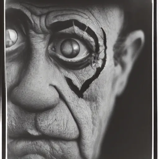 Image similar to portrait of a clown by diane arbus, black and white photography