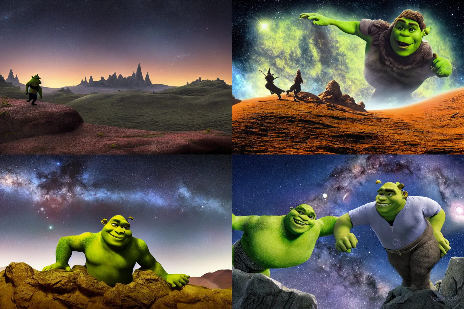 Prompt: breathtaking photograph of shrek. astrophotography, NASA, 4K, Detailed, HDR