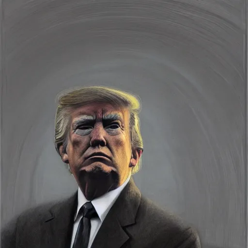 Image similar to A portrait of trump by Zdzisław Beksiński and Ilya Repin,In style of Futurism.digital art, illustration,hyper detailed,smooth, sharp focus,trending on artstation,oil on the canvas,4k