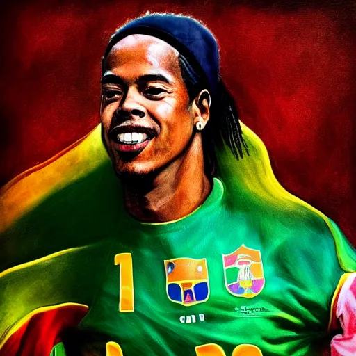 Image similar to portrait of ronaldinho gaucho, high detail, high resolution