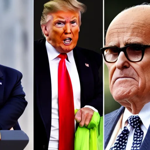 Prompt: donald trump and rudy giuliani locked up in a poorly kept prison