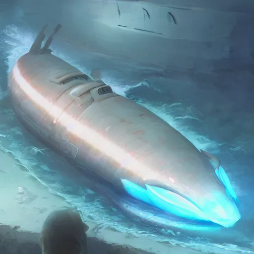 Prompt: subsurface scattering, white, giant submarine, koi colors, koi - free, octane render, jesper ejsing, justin gerard, james jean, tomasz alen kopera, cgsociety, fenghua zhong, makoto shinkai, highly detailed, rim light, art, cinematic lighting, very coherent, hyper realism, 8 k