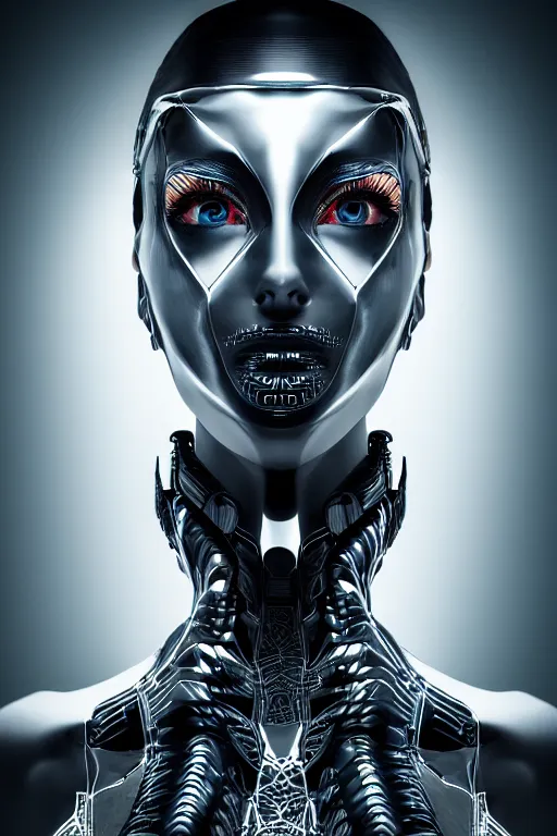 Image similar to beautifull cyberpunk woman model, wearing organic ceramic fractal armor, luxury materials, symmetrical, cinematic, elegant, professional studio light, real dlsr photography, sharp focus, 4 k, ultra hd, sense of awe, high fashion