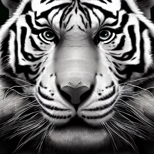 Image similar to white tiger wearing aviators, digital art, very detailed, artstation