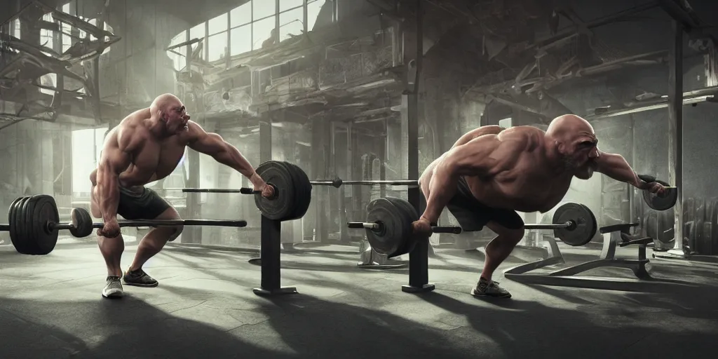 Image similar to walrus lifting weights in the gym, realistic 4 k octane beautifully detailed render, 4 k post - processing, highly detailed, intricate complexity, epic composition, magical atmosphere, cinematic lighting, masterpiece, ultra hd