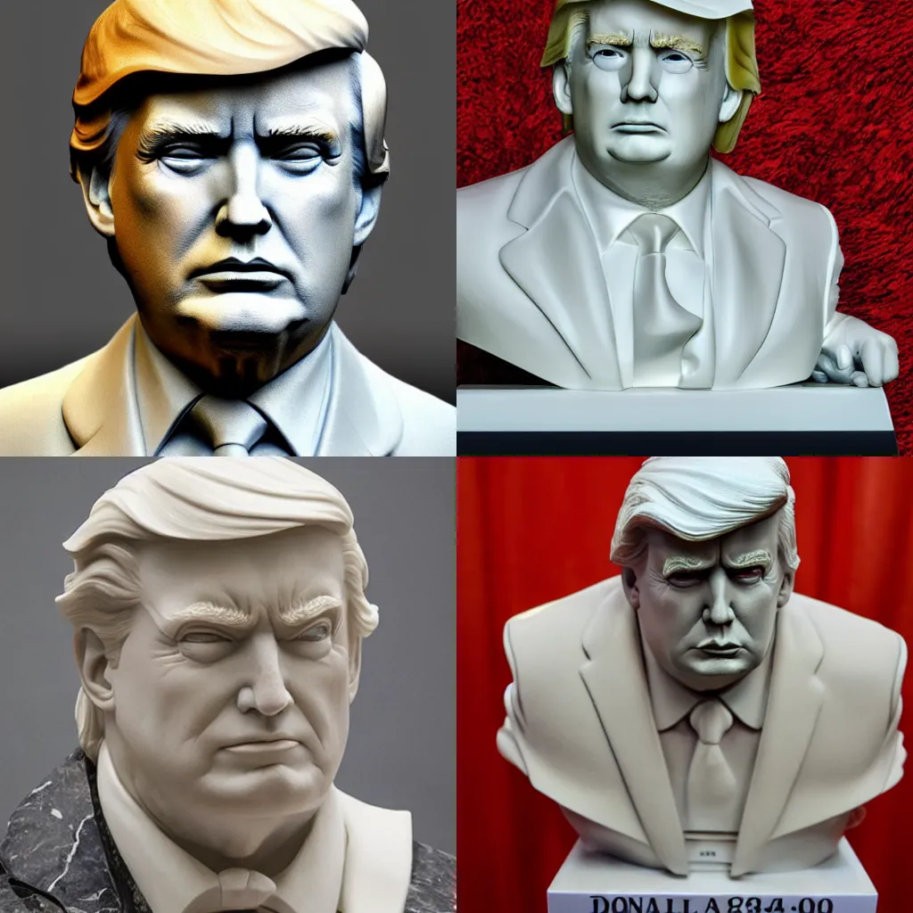 Prompt: a Donald Trump marble statue, 4k, highly detailed, high quality