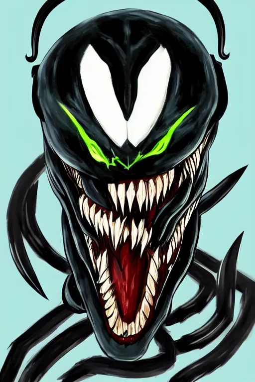 Image similar to an in game portrait of venom from the legend of zelda breath of the wild, breath of the wild art style.