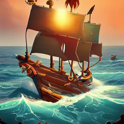 Image similar to painting treasure on sea of thieves game smooth median photoshop filter cutout vector, behance hd by jesper ejsing, by rhads, makoto shinkai and lois van baarle, ilya kuvshinov, rossdraws global illumination