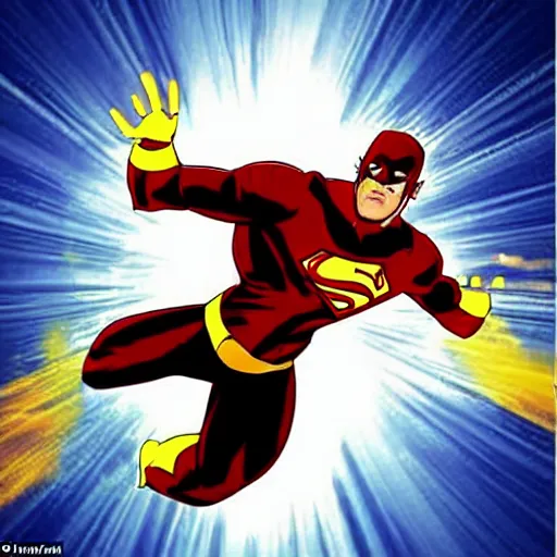 Image similar to this new super hero's name is captain amazing. his strengths include super strength, speed, and agility. he can fly and has x - ray vision