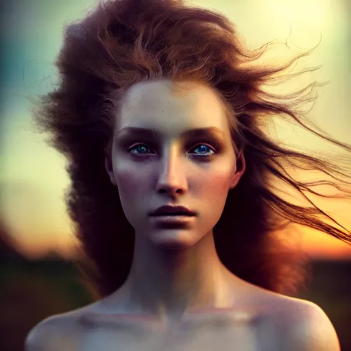 Image similar to photographic portrait of a stunningly beautiful siren female, in soft dreamy light at sunset, contemporary fashion shoot, by edward robert hughes, annie leibovitz and steve mccurry, david lazar, jimmy nelsson, extremely detailed, breathtaking, hyperrealistic, perfect face, octane render