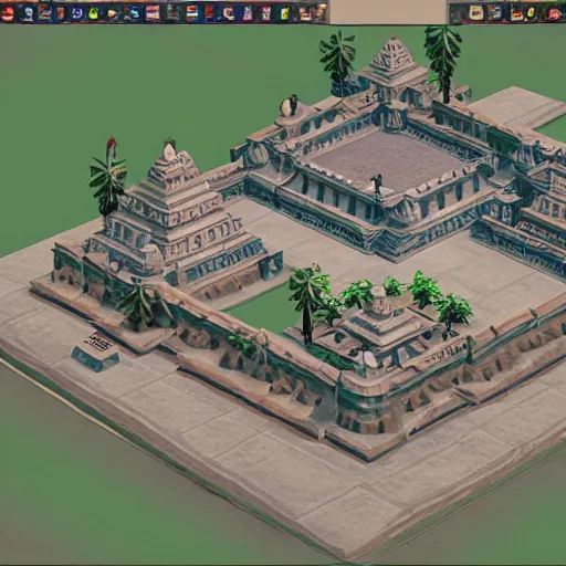 Image similar to a low poly isometric view of an ancient indian city, high quaity, unreal engine 5