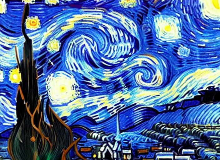 Image similar to close up still, starry night and a sea, beautiful!!!!!!!!! oil painting, trending on artstation, hd, 4 k, million of likes