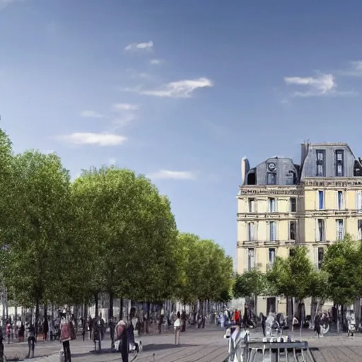 Image similar to une place de paris en 2 0 2 0