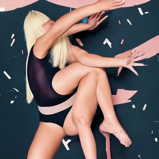 Image similar to sia furler full body photoshoot wearing a leotard