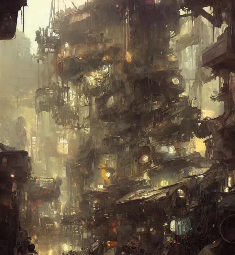 Image similar to a painting of death dealer junkyard cyberpunk, by jeremy mann, krenz cushart, artem demura, alphonse mucha, intricate, elegant, highly detailed, digital painting, artstation, concept art, smooth, sharp focus, illustration, art