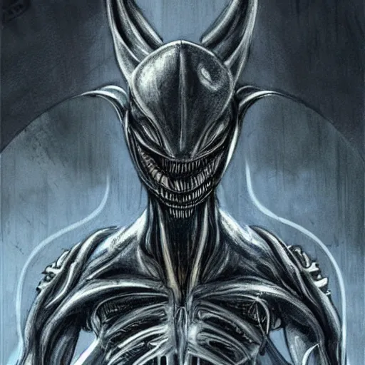 Image similar to concept art, new xenomorph design cat like prometheus sequel,