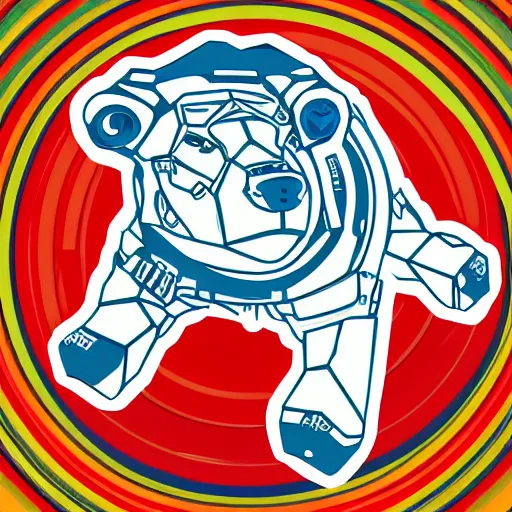 Image similar to Cyborg polar bear, sticker, highly detailed, colorful, illustration, drama, smooth and clean vector curves, no jagged lines, vector art, smooth