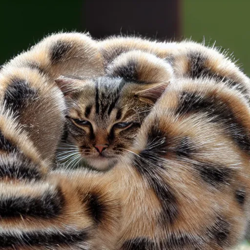 Image similar to cat with the body of a caterpillar