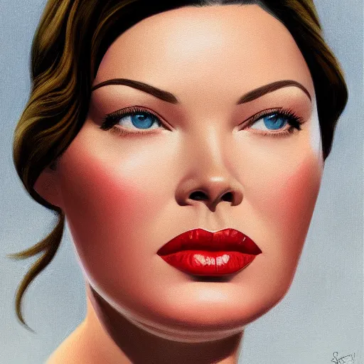 Prompt: young beautiful Gene Tierney color studio publicity photo , tight face shot portrait, highly detailed, digital painting, artstation, concept art, illustration, art , by graydon parrish