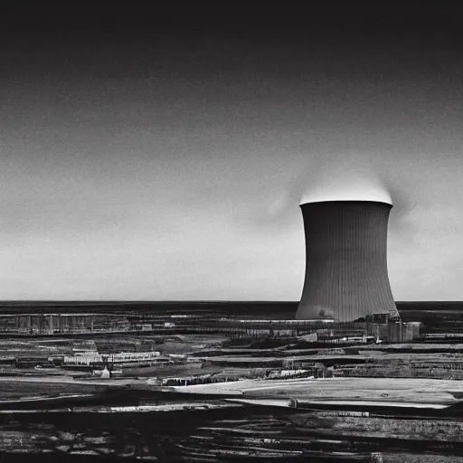 Image similar to A Masterpiece Landscape of a broken down nuclear power station, Nuclear blast imminent, nuclear reactor going critical, Graphic Novel, Pastel Art, Filmic, TriX 400 TX, Electron Microscope, 3D, Beyond Dimensiona, 4k HD, Geometric, Isohedral, Essence, Powerful, Phosphor Display, Multiscopy, DeNoise, insanely detailed and intricate, hypermaximalist, elegant, ornate, hyper realistic, super detailed. No watermark, no blurry, no cropped. Artstation by Hayao Myazaki