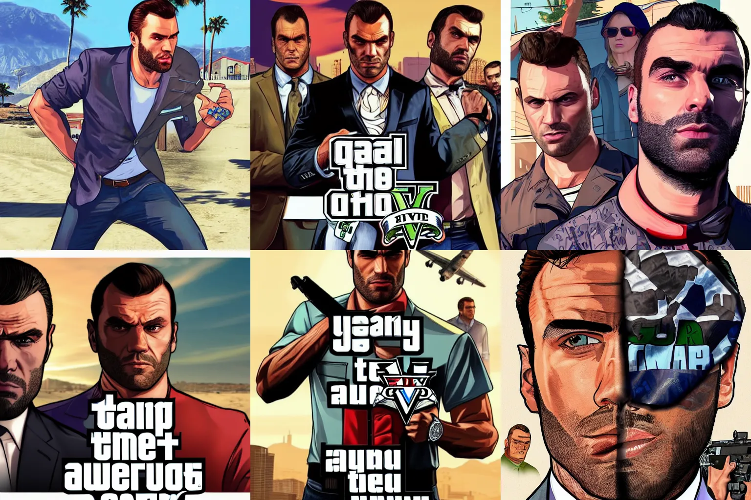 Prompt: gigachad GTA 5 cover art