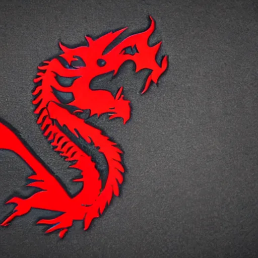 Prompt: red dragon head on a black background #