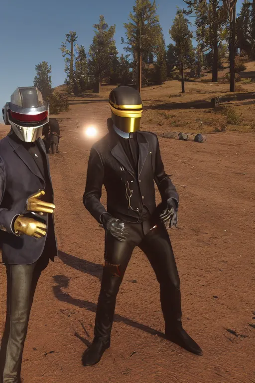 Image similar to Daft Punk in Red Dead Redemption 2