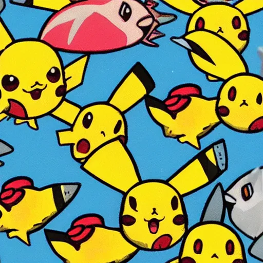 Prompt: pikachu like fish