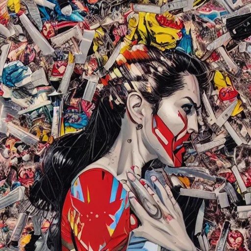 Image similar to head exploding, by MARVEL comics and Sandra Chevrier