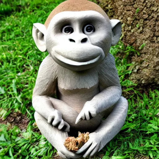 Image similar to potato carved as a monkey