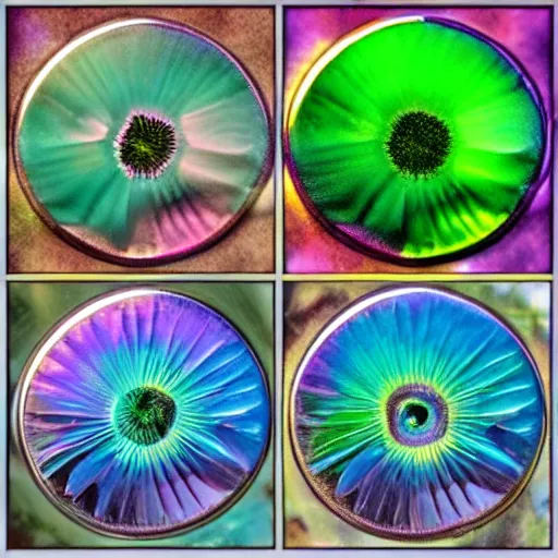 Image similar to life cycle of iridiscent flower