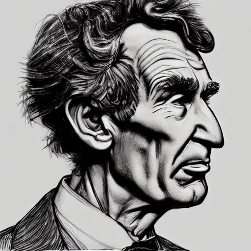 Prompt: a realistic yet scraggly portrait sketch of the side profile of a stern and sophisticated bill nye, trending on artstation, intricate details, in the style of frank auerbach, in the style of sergio aragones, in the style of martin ansin, in the style of david aja, in the style of mattias adolfsson