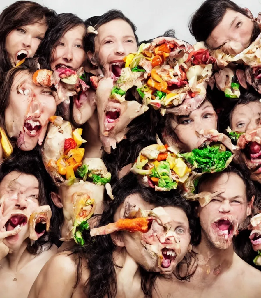 Image similar to why do we eat each other? realistic