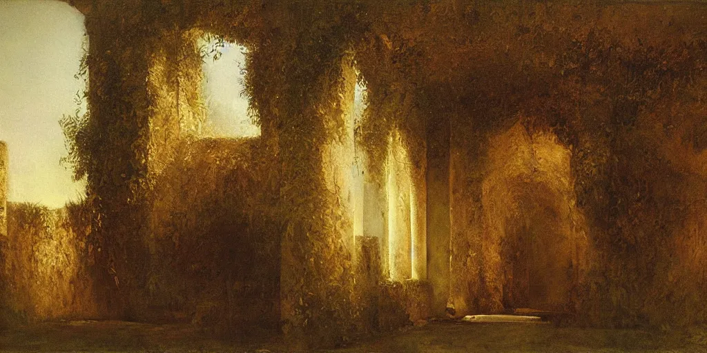 Image similar to artwork by eugene von guerard, maria fortuny atmospheric lighting