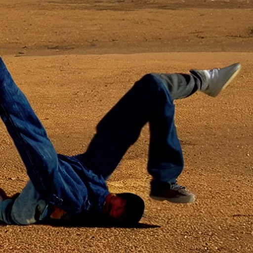 Image similar to Jesse Pinkman breakdancing