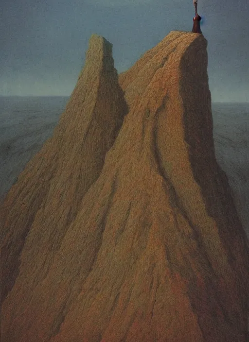 Image similar to mountain caby by beksinski and salvadore dali