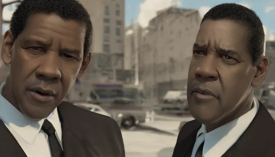 Image similar to Denzel Washington in Men In Black, hyperdetailed, artstation, cgsociety, 8k