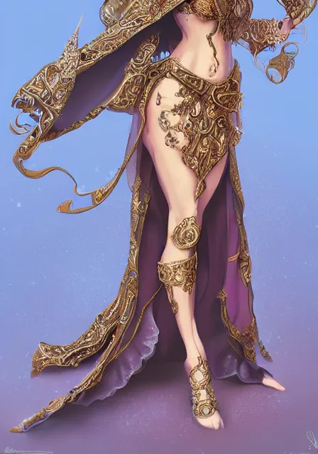 Image similar to beautiful female fantasy sorceress dressed in ornate robes, intricate, elegant, highly detailed, digital painting, artstation, concept art, smooth, sharp focus, illustration