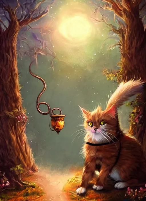 Prompt: magic cat in the fantasy world